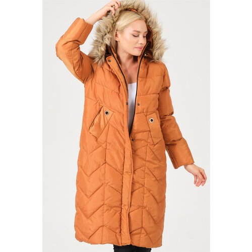 Dewberry Z6751 LADIES COAT-CAMEL Slike