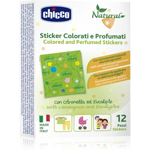 Chicco Natural Colored and Perfumed Stickers nalepke proti insektom 3 y+ 12 kos