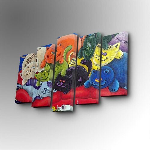 Wallity 5PUC-149 multicolor decorative canvas painting (5 pieces) Cene