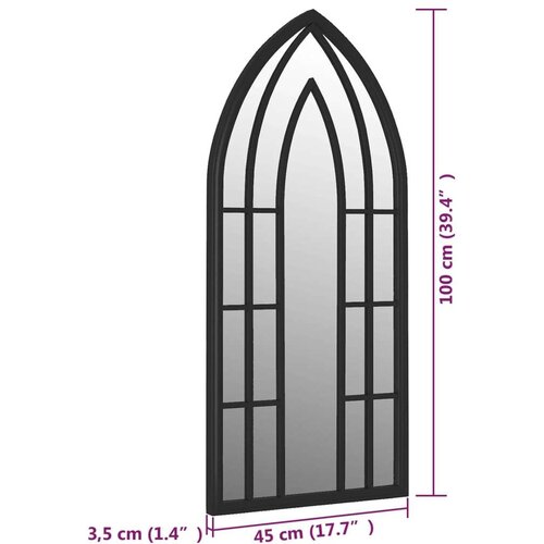 VidaXL Ogledalo crno 100 x 45 cm željezno za unutarnju upotrebu Slike