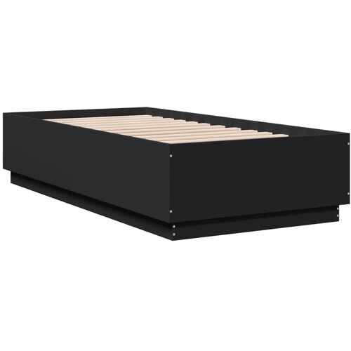  Okvir za krevet s LED svjetlima crni 90 x 190 cm drveni Slike