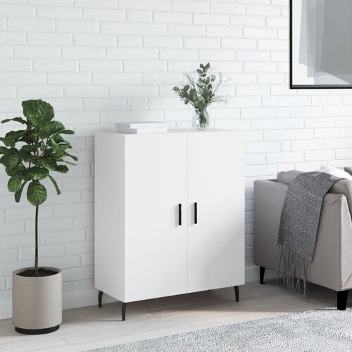 VidaXL Komoda bela 69,5x34x90 cm inženirski les Slike