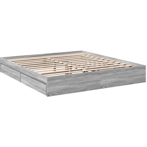 VidaXL Okvir za krevet s ladicama boja hrasta 180x200 cm Slike