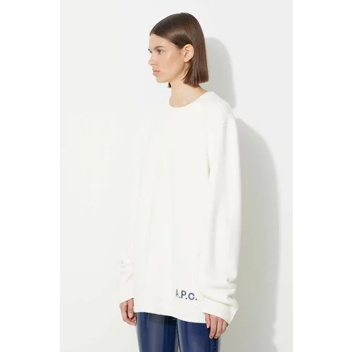 A.P.C. Volnen pulover ženski, bela barva
