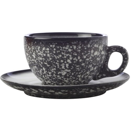 Maxwell williams Crna keramička &amp;scaron;alica s tanjurićem Caviar Granite, 250 ml Slike