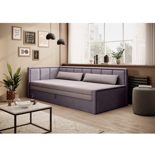 ELTAP Rožnata raztegljiva/s prostorom za shranjevanje sedežna garnitura iz &amp;scaron;enilje 214 cm Fulgeo &amp;ndash; Slike