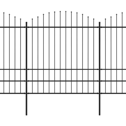  Ograda s ukrasnim kopljima (1 75-2) x 10 2 m čelična crna Slike
