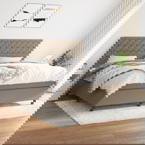 The Living Store Box spring postelja z vzmetnico taupe 180x200 cm blago - Box Spring Postelja, (21514613) Cene