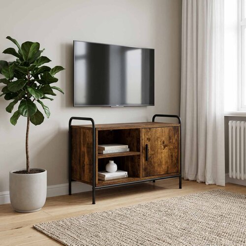 TV ormar 133 x 33 x 50 cm Dimljeni hrast Konstruirano drvo Slike
