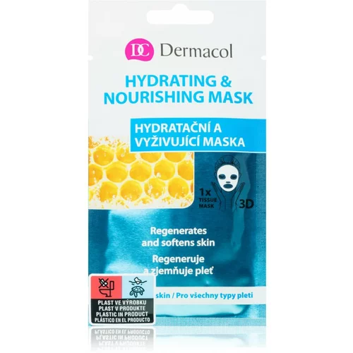 Dermacol Hydrating & Nourishing Mask tekstilna 3D vlažilna in hranilna maska 15 ml