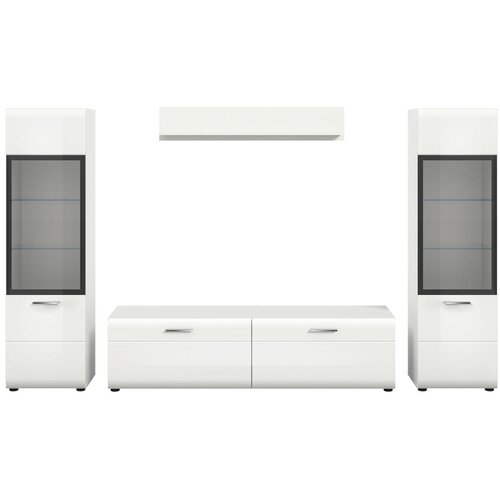 Livetastic Dnevni Regal Ice, Bela Visok Sijaj, 4-Delni Slike
