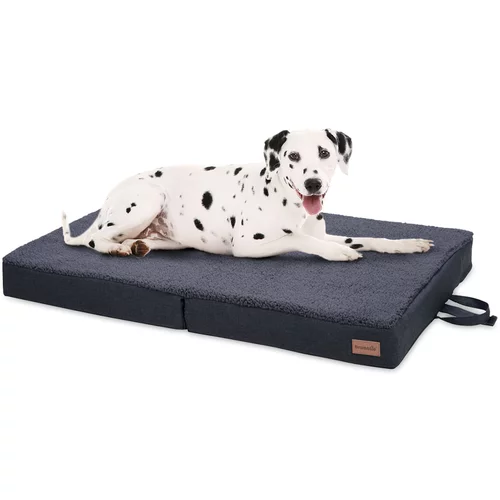 brunolie Paco, krevet za psa, jastuk za psa, perivi, ortopedski, protuklizni, prozračni, preklopmemorijska pjena, veličiL (100 × 10 × 70 cm)