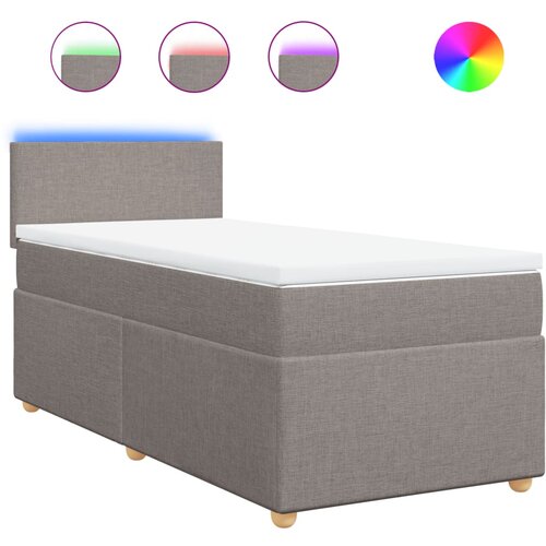 VidaXL Krevet s oprugama i madracem smeđesivi 80x200 cm od tkanine Slike