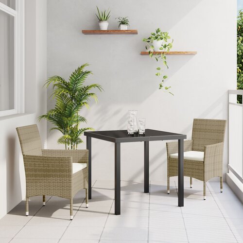 VidaXL 3-dijelni vrtni blagovački set bež poli rattan Slike