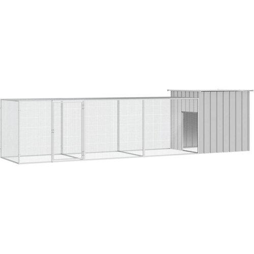 VidaXL Koko&amp;scaron;njak siv 400x91x100 cm pocinkano jeklo Slike