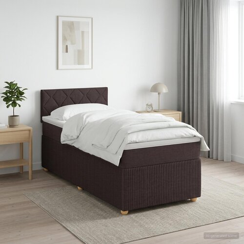  Boxspring krevet s madracem Tamno smeđa 90 x 200 cm Tkanina Slike