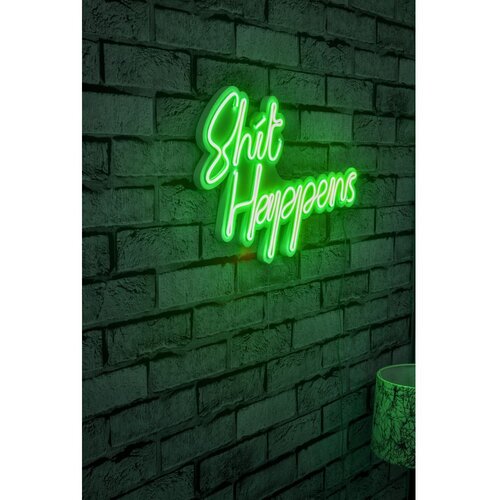 Wallity Dekorativna plastična LED rasveta Shit Happens Green Slike
