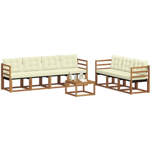  Set vanjskih sofa 8 kom. Prirodna i krem Slike