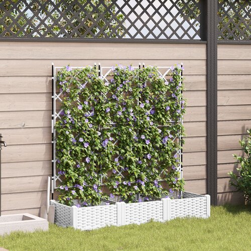 vidaXL Vrtne sadilice Bijela Plastika 120 x 40 x 125,5 cm Cijene