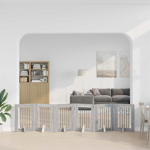  Vrata za pse s postoljem 6 pcs Siva sonoma 60 x 80 cm Slike