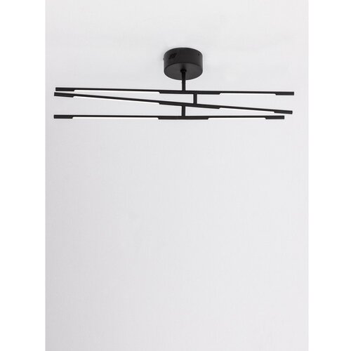 Nova Luce Črna kovinska LED zatemnitvena stropna svetilka s senčilom iz akrilnega stekla 77x84 cm Raccio &amp;ndash; Slike