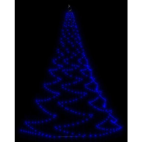 VidaXL Zidno drvce s metalnom kukom i 720 LED žarulja plavo 5 m Slike