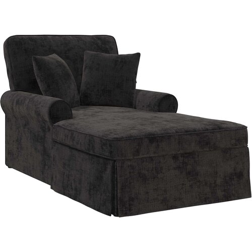vidaXL Ležaljka s suknjom s jastukom Crna 157 x 91 x 91 cm ARES - Crna Cijene