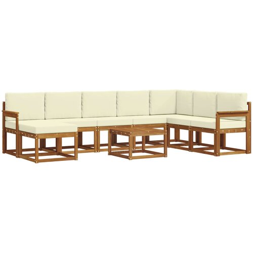  Set vanjskih sofa 9 kom. Prirodna i krem Slike