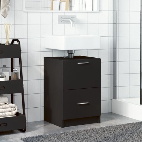  za umivaonik crni 40 x 37 x 59 cm od konstruiranog drva Slike