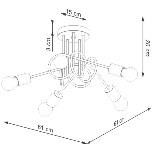 Sollux Lighting SL.1475 - Plafonski luster EMBER 5xE27/15W/230V bela/bež/buk Slike
