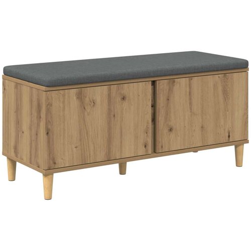  Klupa za hodnik s jastukom Umjetnički hrast 60 x 38 x 46 cm Slike