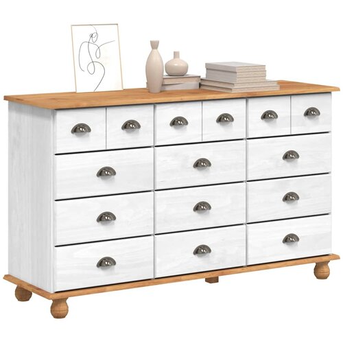  Komoda ASKIM Bijelo 79 x 40 x 133,5 cm Čvrsto borovo drvo Slike