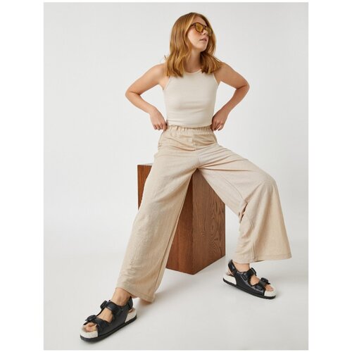 Koton Elastic Waist Wide Leg Trousers Slike