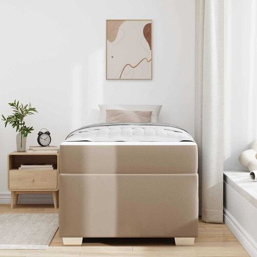 VidaXL Krevetna konstrukcija Boja cappuccina 90 x 200 cm Umjetna koža Slike