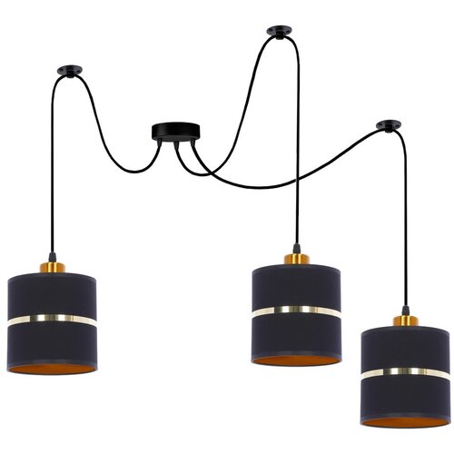 Candellux Lighting Crna viseća svjetiljka s tekstilnim sjenilom &amp;oslash; 15 cm Assam &amp;ndash; Slike
