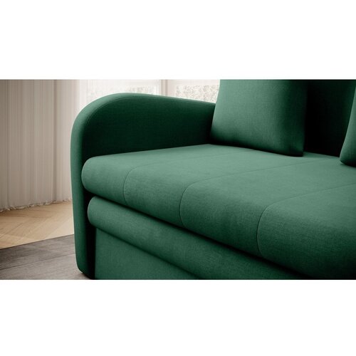 ELTAP Zelena žametna raztegljiva sedežna garnitura 130 cm Ario &amp;ndash; Slike