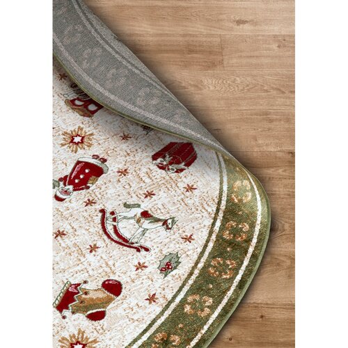 Villeroy &amp;amp; Boch Zeleni okrugao tepih s božićnim motivom od mje&amp;scaron;avine pamuka &amp;oslash; 200 cm Toy&amp;#039;s Delight Green Christmas &amp;ndash; Slike