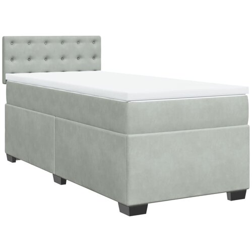 Maison Chic Box spring postelja - Vzmetna postelja z vzmetnico svetlo siva 80x200 cm žamet SL4122, (21905083) Slike