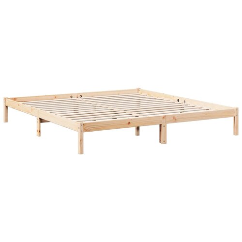  Dugi okvir kreveta bez madraca 200 x 220 cm od borovine Slike