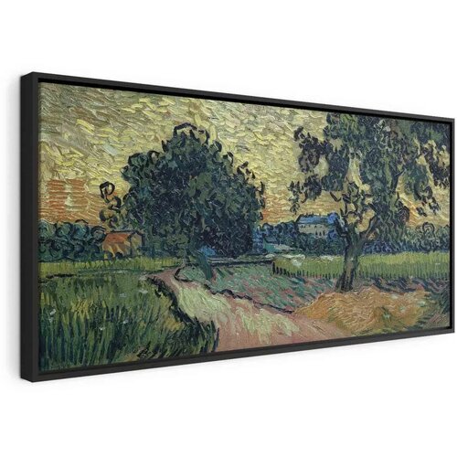  Slika - Vincent Van Gogh &ndash; Landscape with the Chateau of Auvers at Sunset 120x60 U crnom drvenom okviru Cijene