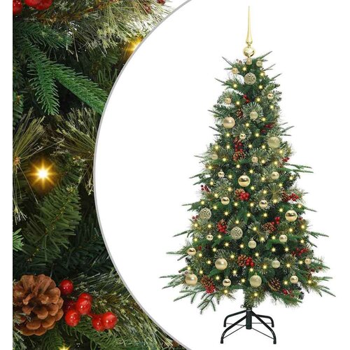 VidaXL Umjetno božićno drvce s nogom s stalakom Zelena 150 cm PE i PVC Slike