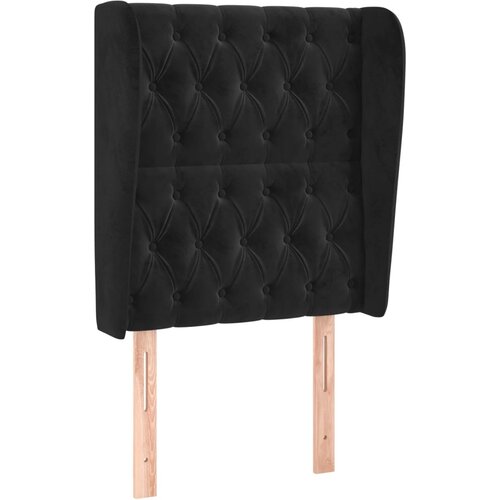 Maison Chic posteljno vzglavje - vzglavna omarica - nočna omarica z u&amp;scaron;esi črno 83x23x118/128 cm žamet, (21708490) Slike