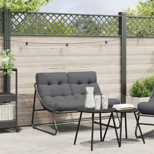 vidaXL vrtna klupa s jastukom crna 110x80x71 cm čelik Cijene