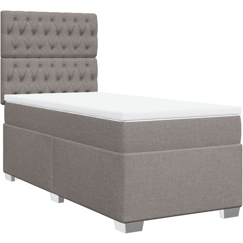 VidaXL Krevet s oprugama i madracem smeđesivi 80x200 cm od tkanine Slike