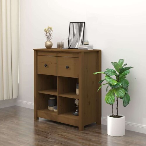  Komoda medeno rjava 70x35x80 cm trdna borovina, (20654551) Slike