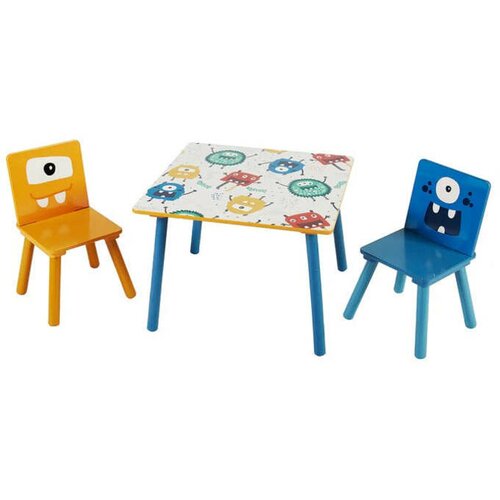 Kinder Home dečiji drveni sto sa 2 stolice, set - za igru, c Slike