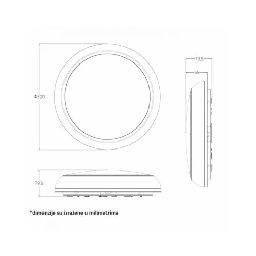  LED PLAFONJERA CDLED24 24/20/16W 3000/4000/6500K IP65 BELA Cene