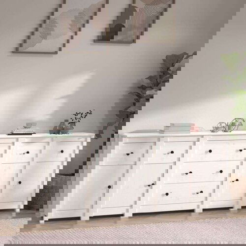  Komoda bela 230x35x80 cm trdna borovina, (20803883) Cene