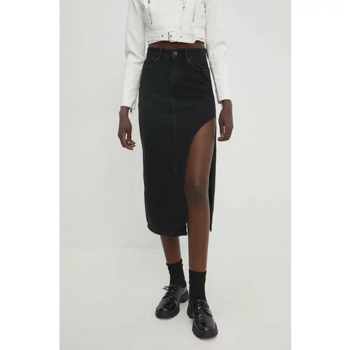 Answear Lab Traper suknja boja: crna, maxi, ravna