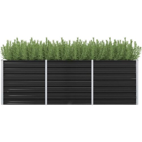 vidaXL Visoka greda antracitna 240x80x77 cm pocinkano jeklo, (20618723) Cene